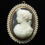 1850年ビクトリアン 14金 シードパール ハードストーンカメオ Hunt Phelan Home